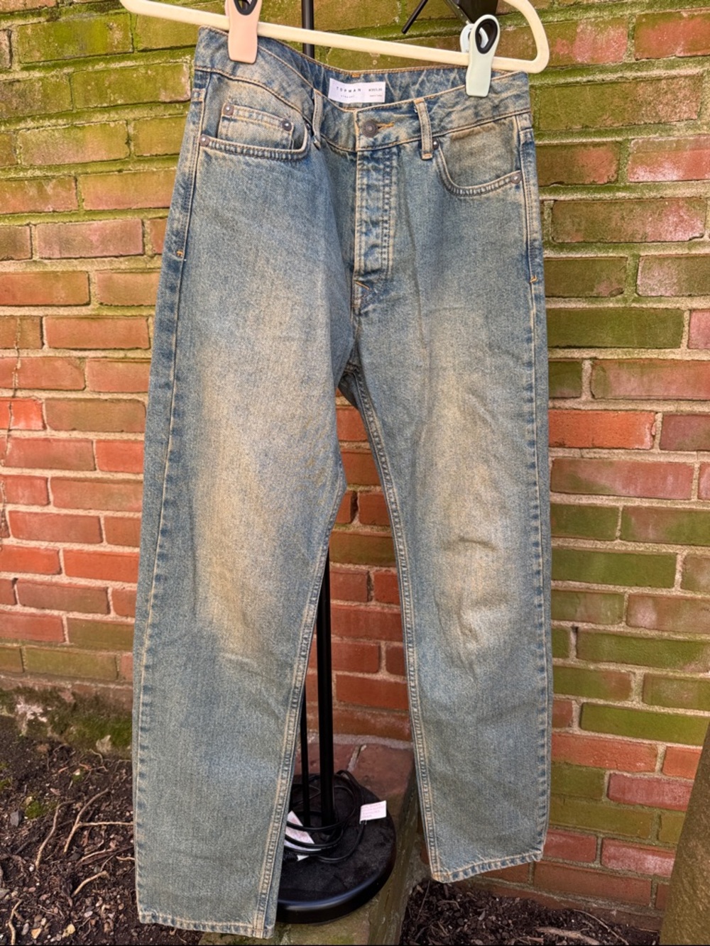 Topman Light Blue Straight Leg Jeans